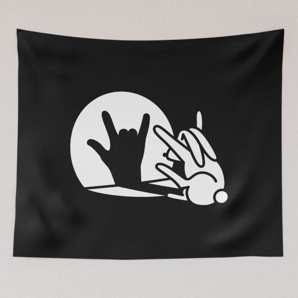 Item preview, Funny Rabbit Shadow Hand Cartoon Rock Music Metal designed and sold by LALAAMERON7.