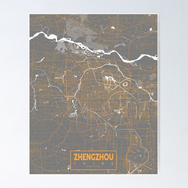 Item preview, Zhengzhou City Map of Henan, China - Bauhaus designed and sold by deMAP.