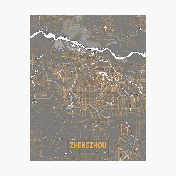 Item preview, Zhengzhou City Map of Henan, China - Bauhaus designed and sold by deMAP.