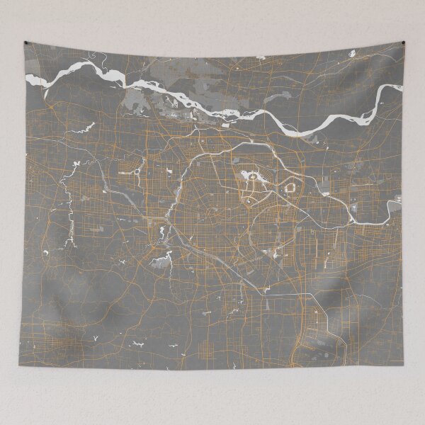 Item preview, Zhengzhou City Map of Henan, China - Bauhaus designed and sold by deMAP.