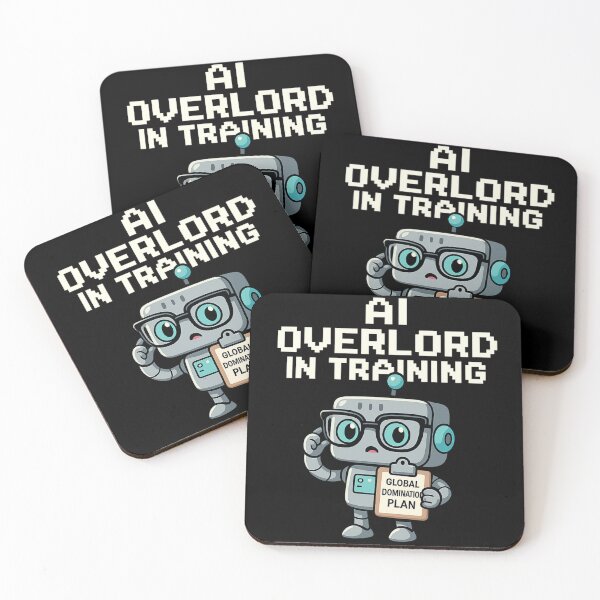 Item preview, Cute AI Robot Overlord in Training Illustration designed and sold by Pixelated Panic Co.