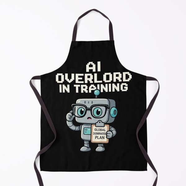Item preview, Cute AI Robot Overlord in Training Illustration designed and sold by Pixelated Panic Co.