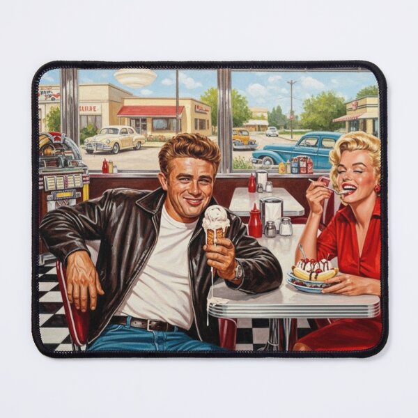 Item preview, James Dean & Marilyn Monroe - Retro Diner Art 1st Edition  designed and sold by Art's Diner.
