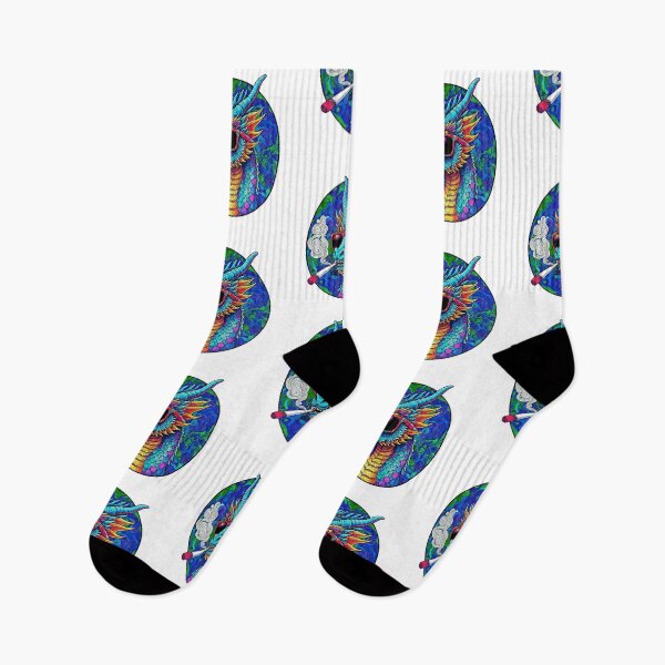 Aperçu de l'œuvre Dragon fumant bleu créée et vendue par Type2Design.