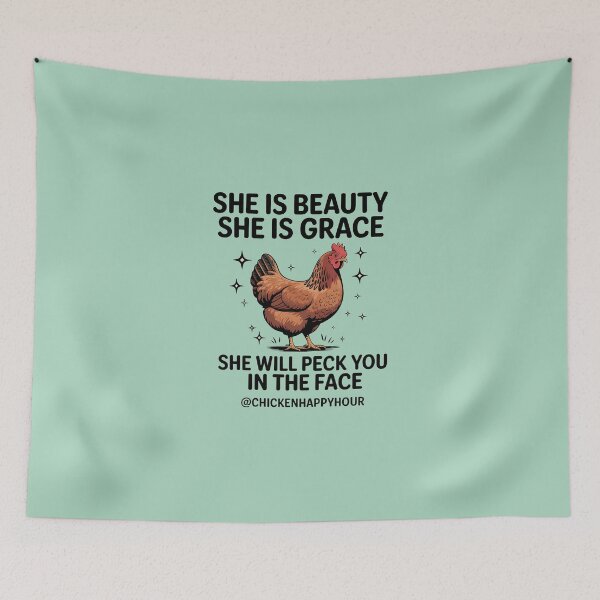 Item preview, She Is Beauty She Is Grace Chicken Face Peck designed and sold by Pawsomeprints59.