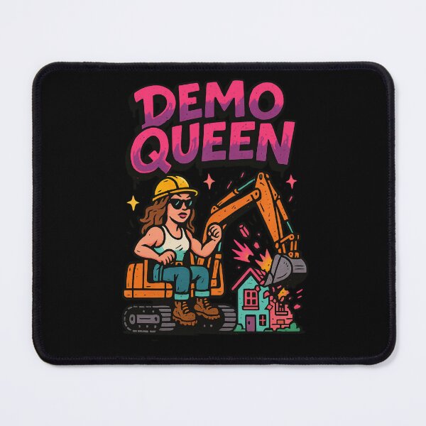 Item preview, Bold Demo Queen Construction Excavator Illustration designed and sold by Pixelated Panic Co.