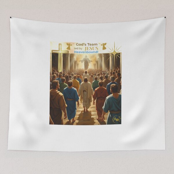 Item preview, God’s Team Led By Jesus Heavenbound Uplifting Hopeful Spiritual for Tee Men Women Children designed and sold by LILURA07 - Designs By Lily .