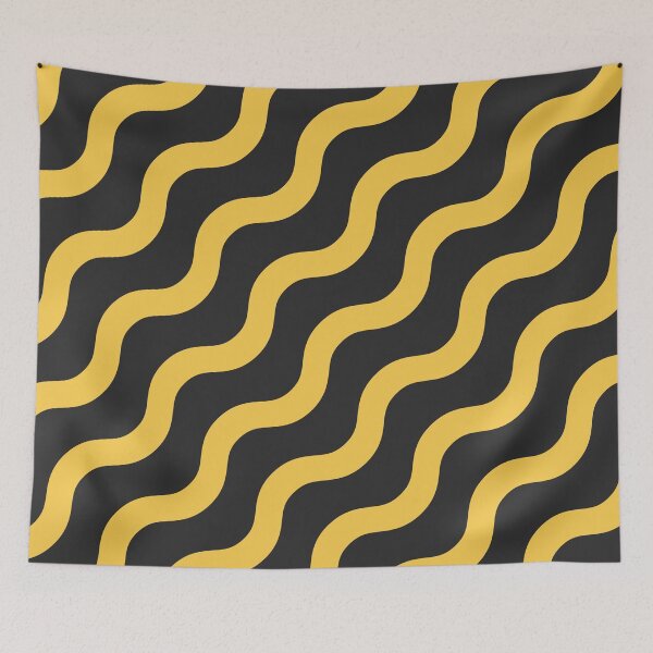 Item preview, Black and Yellow Wavy Lines designed and sold by FLATVAC STICKER.