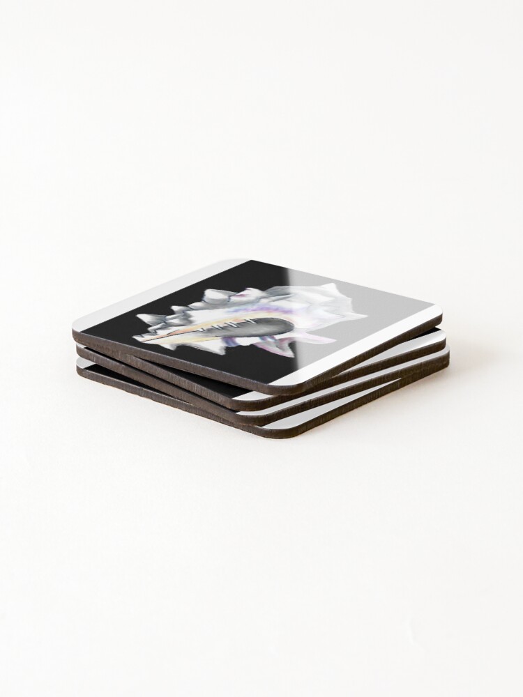 Thumbnail 4 of 5, Coasters (Set of 4), Blackground Shell designed and sold by RanxStudio.
