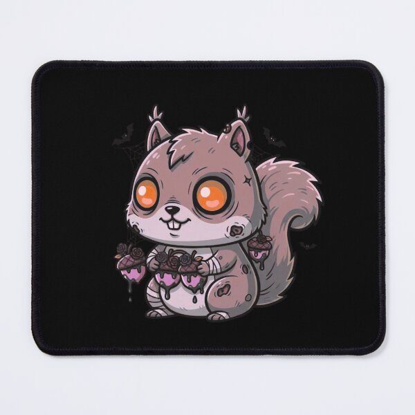 Item preview, Cute Zombie Squirrel Halloween Chibi with Roses Funny Design designed and sold by ColorSplash123.