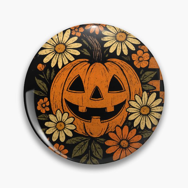 Item preview, Distressed Retro Pumpkin Floral Autumn Design designed and sold by SpookshowDesign.