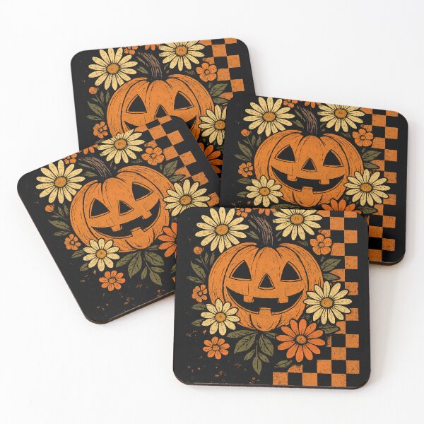 Item preview, Distressed Retro Pumpkin Floral Autumn Design designed and sold by SpookshowDesign.