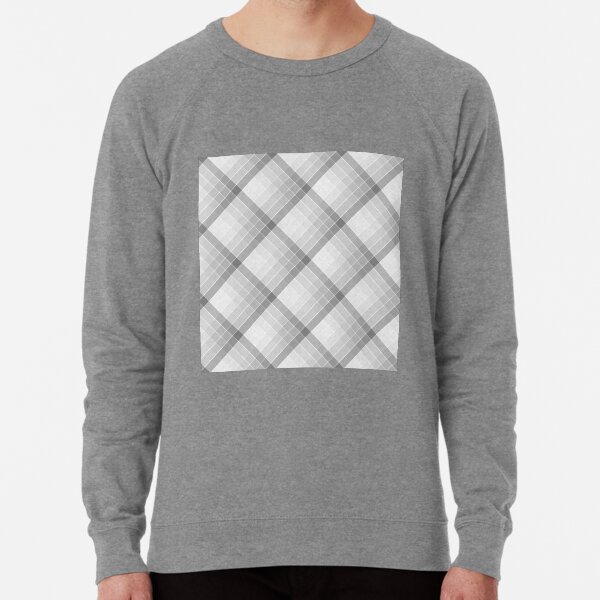 Gray Geometric Squares Diagonal Check Tablecloth Lightweight Sweatshirt