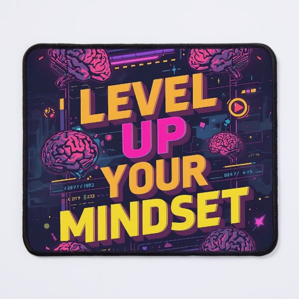 Item preview, Level Up Your Mindset – Gamer Motivation Typography designed and sold by Zeedseedshop.
