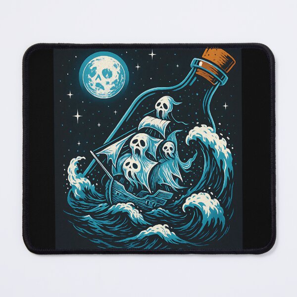 Item preview, Haunted Ghost Ship in a Bottle – Spooky Ocean T-Shirt designed and sold by YRDigitalArt.