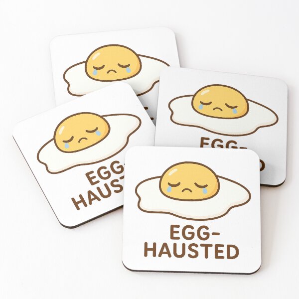 Item preview, Egg-hausted – Cute Kawaii Tired Egg Pun designed and sold by Dream Machine.