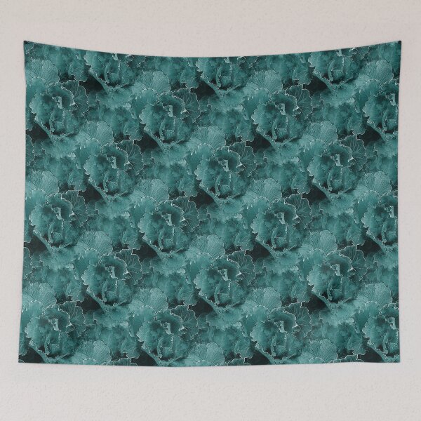 Item preview, Kale Cabbage Floral Pattern in Teal designed and sold by Artistestella.