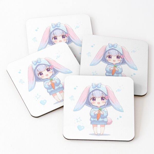 Aperçu de l'œuvre Chibi Bunny Girl avec carotte créée et vendue par ArtsAmaze.
