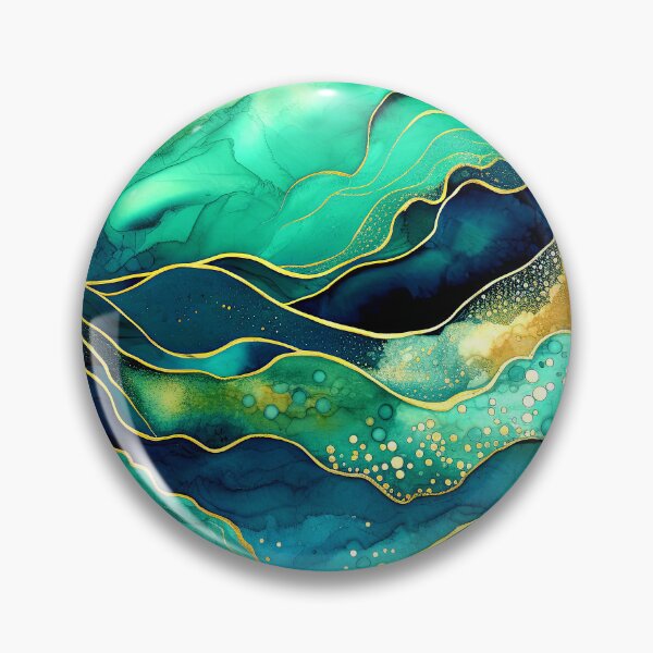Item preview, Green, Blue And Yellow Accents Abstract Ocean Waves designed and sold by DEC02.