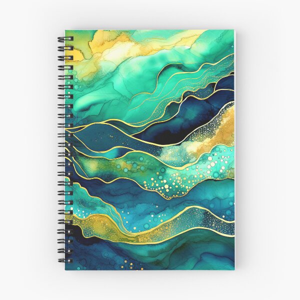 Item preview, Green, Blue And Yellow Accents Abstract Ocean Waves designed and sold by DEC02.