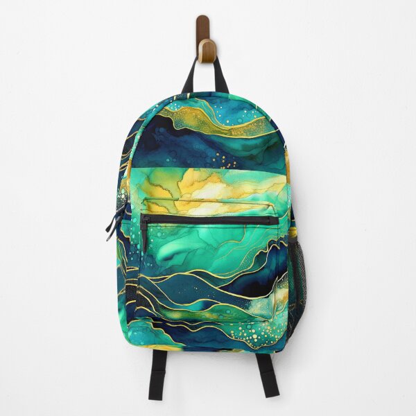 Item preview, Green, Blue And Yellow Accents Abstract Ocean Waves designed and sold by DEC02.