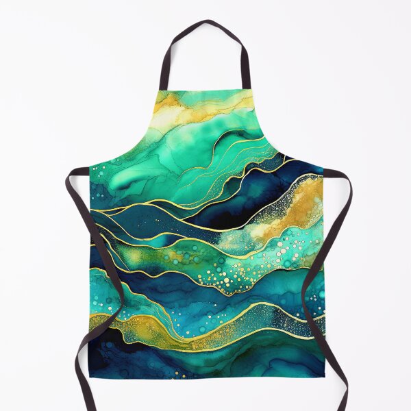 Item preview, Green, Blue And Yellow Accents Abstract Ocean Waves designed and sold by DEC02.