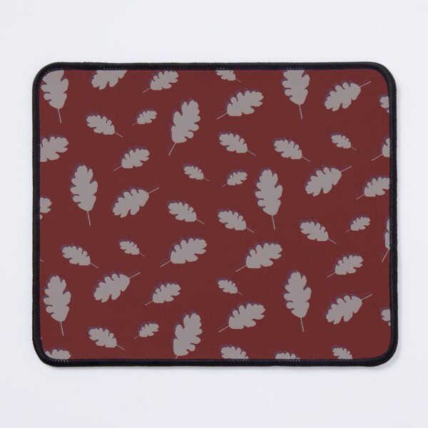 Item preview, Grey autumn oak leaves pattern on a red background designed and sold by by-jwp.