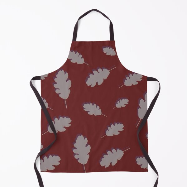 Item preview, Grey autumn oak leaves pattern on a red background designed and sold by by-jwp.