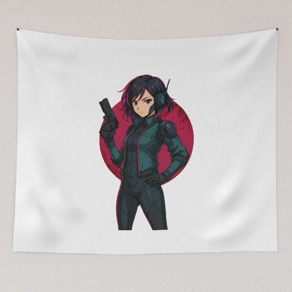 Item preview, Crimson Shadow – Cyber Soldier Anime Girl designed and sold by lamiarte.