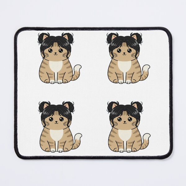 Item preview, Cute Cartoon Cat with Space Buns Hairstyle – Kawaii Animal Illustration designed and sold by Hairstyle Paws.