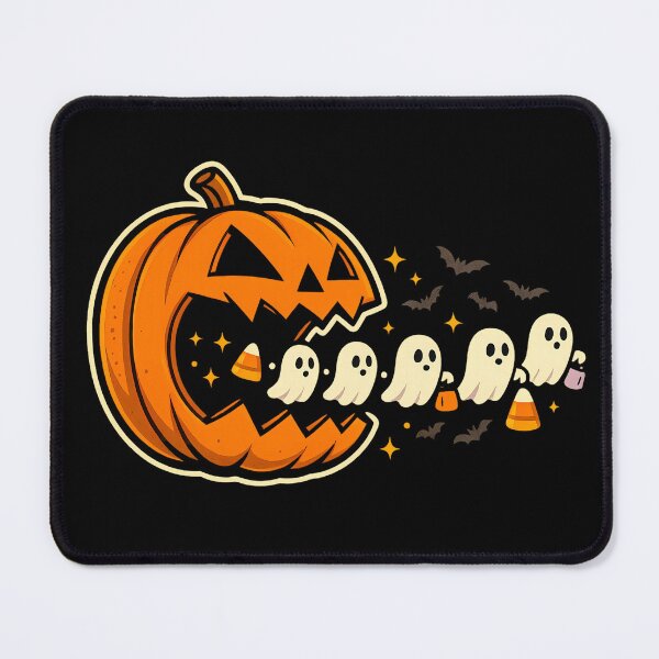 Item preview, Halloween Pumpkin Eating Spooky Ghosts and Candy Corn designed and sold by patternprint1.