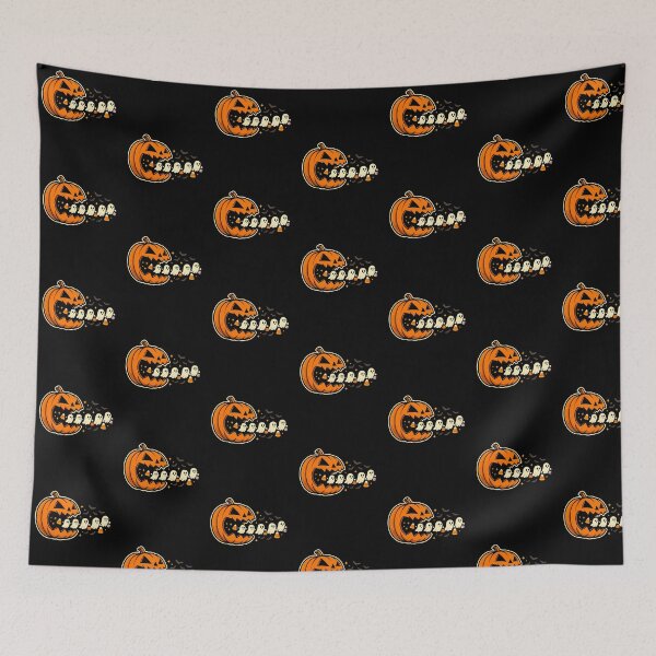 Item preview, Halloween Pumpkin Eating Spooky Ghosts and Candy Corn designed and sold by patternprint1.