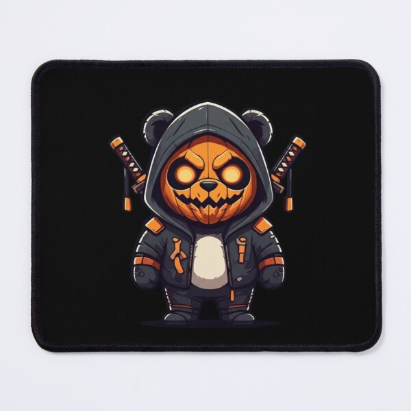 Item preview, Chibi Panda Warrior Halloween Cyberpunk Hoodie with Pumpkin Mask designed and sold by ColorSplash123.