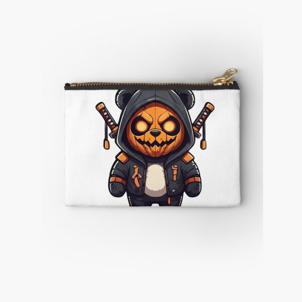 Item preview, Chibi Panda Warrior Halloween Cyberpunk Hoodie with Pumpkin Mask designed and sold by ColorSplash123.