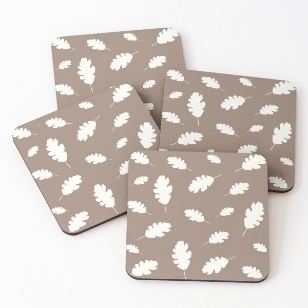 Item preview, Autumn oak leaves pattern on a brown background designed and sold by by-jwp.