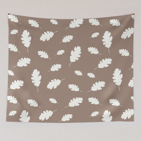 Item preview, Autumn oak leaves pattern on a brown background designed and sold by by-jwp.