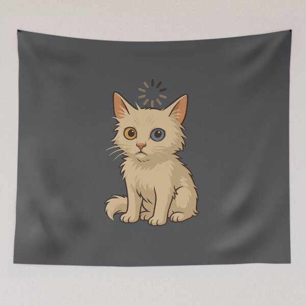 Item preview, Loading Cat – Funny Heterochromia Kitty Cartoon  Quirky Digital Pet Art for Cat Lovers designed and sold by NitiDigitalxRyu.