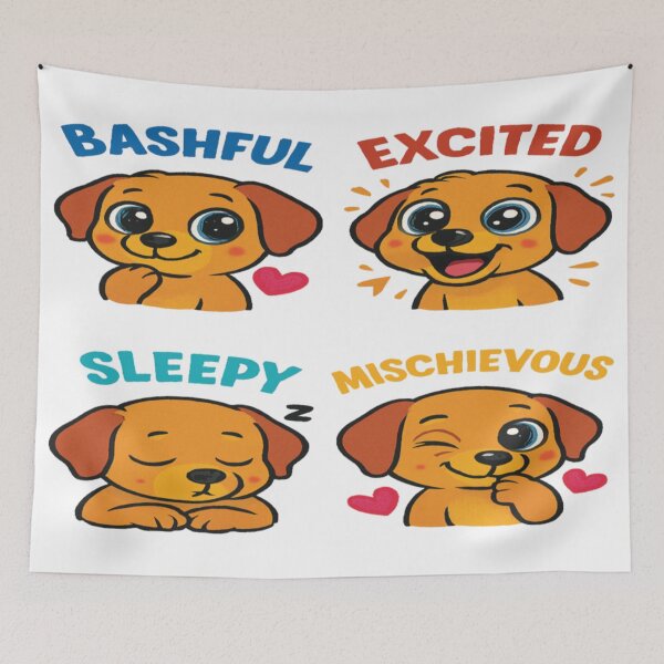 Item preview, "Mood Mutts: The Four-Faced Furry Parade" designed and sold by Mindful56.
