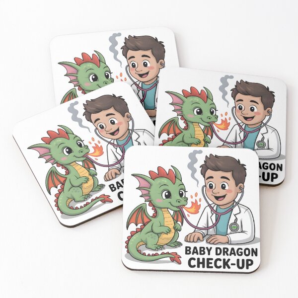 Item preview, Baby Dragon Checkup – Cute Fantasy Veterinary Art designed and sold by Bettybee00.