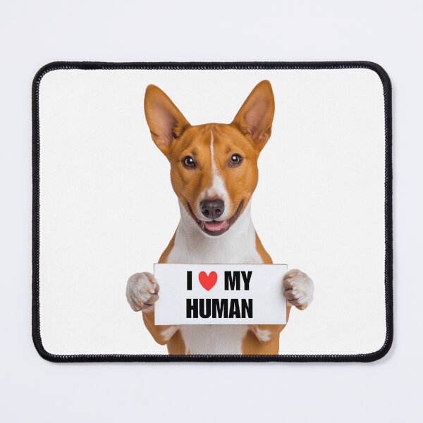 Item preview, Cute Basenji dog with Signboard I love my Human  designed and sold by LazyOwlStore.