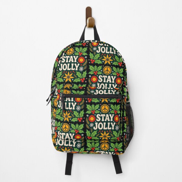 Item preview, Stay Jolly Christmas Spirit with Peace Sign and Retro Colors designed and sold by SplashTastic.