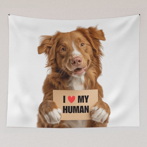 Item preview, Cute Nova Scotia Duck Tolling Retriever with Signboard I love my Human  designed and sold by LazyOwlStore.