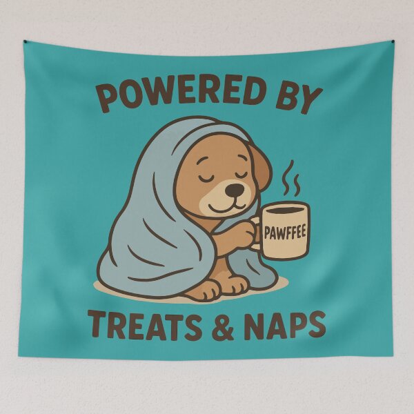 Item preview,  Powered by Coffee, Treats and Naps | Silly Paws Studio designed and sold by SillyPawsStudio.