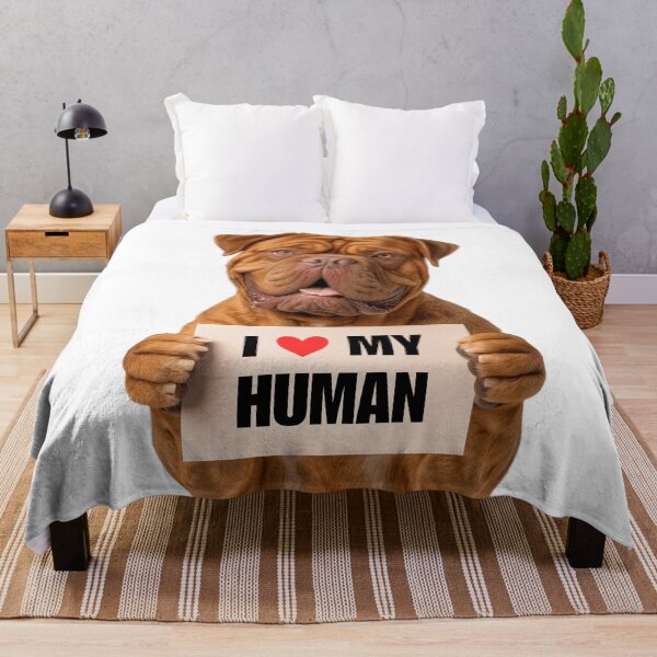 Item preview, Cute Dogues de Bordeaux dog with Signboard I love my Human  designed and sold by LazyOwlStore.