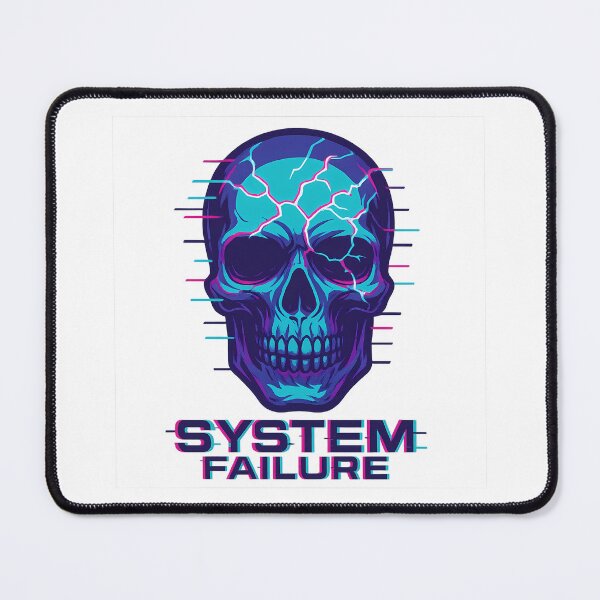 Item preview, System Failure – Glitch Skull Tech Design designed and sold by InkMalinois.
