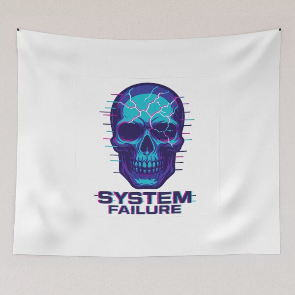 Item preview, System Failure – Glitch Skull Tech Design designed and sold by InkMalinois.