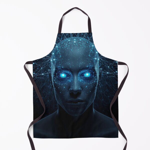 Item preview, Neural Network Blue AI Head — Futuristic Digital Artwork designed and sold by smitke.