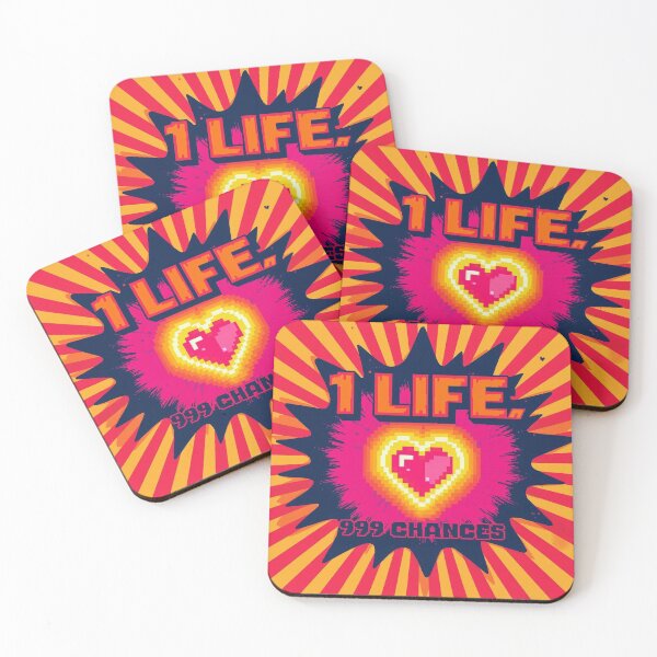 Item preview, 1 Life 999 Chances – Pixel Heart Gaming Art designed and sold by Zeedseedshop.