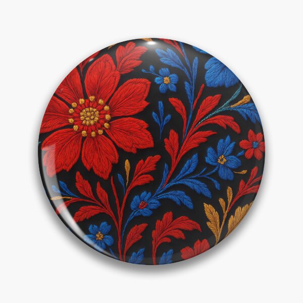 Item preview, Vivid Contrasting Floral Embroidery designed and sold by Le Pédagogue.