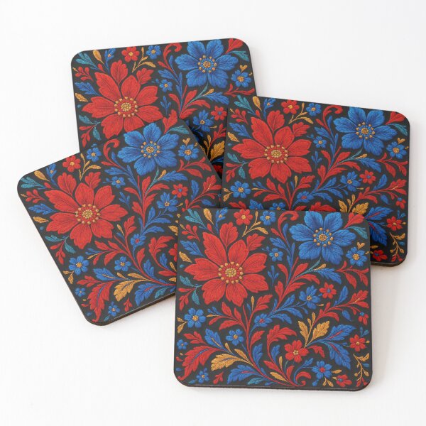 Item preview, Vivid Contrasting Floral Embroidery designed and sold by Le Pédagogue.
